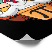 Chicken Pot Pi Apparel Pi Day Retro Wiskunde L Poster (Hoek)