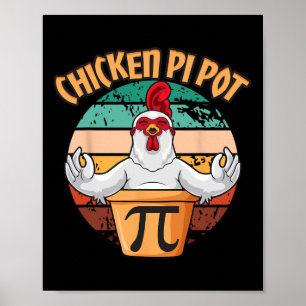 Chicken Pot Pi Apparel Pi Day Retro Wiskunde L Poster