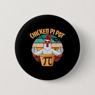 Chicken Pot Pi Apparel Pi Day Retro Wiskunde L Ronde Button 5,7 Cm
