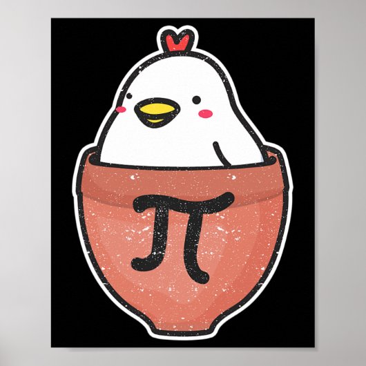 Chicken Pot Pi Day Funny Wiskunde leraar wiskunde Poster (Voorkant)