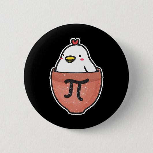 Chicken Pot Pi Day Funny Wiskunde leraar wiskunde Ronde Button 5,7 Cm (Voorkant)