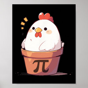 Chicken Pot Pi Day Mannen Vrouwen Kinder Wiskunde  Poster