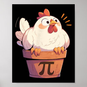 Chicken Pot Pi Day Mannen Vrouwen Kinder Wiskunde  Poster