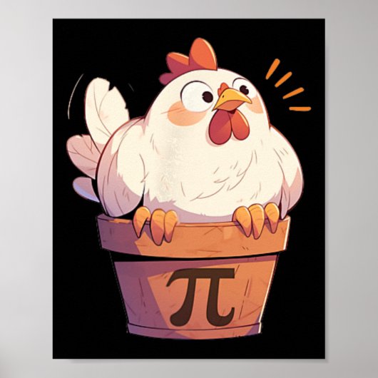 Chicken Pot Pi Day Mannen Vrouwen Kinder Wiskunde Poster (Voorkant)