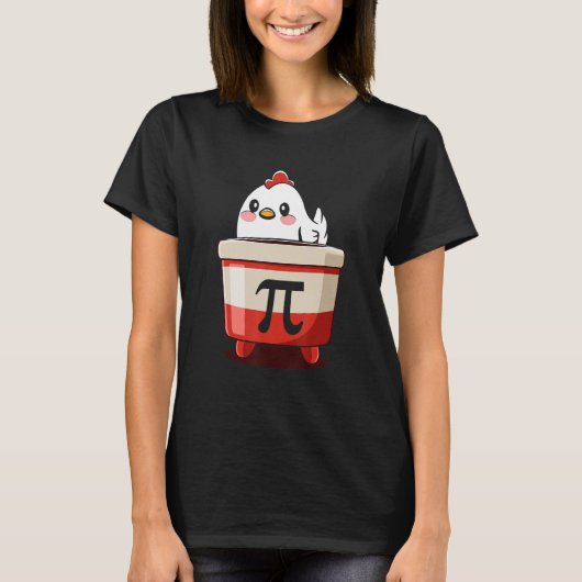 Chicken Pot Pi Day Pie Wiskunde Geek T-shirt (Voorkant)