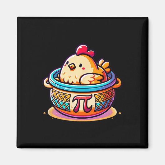 Chicken Pot Pi Funny Pi Day Wiskunde Magneet (Voorkant)