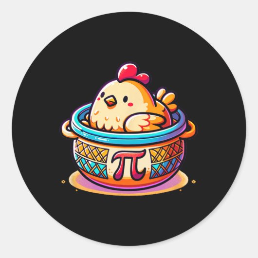 Chicken Pot Pi Funny Pi Day Wiskunde Ronde Sticker (Voorkant)