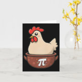 Chicken Pot Pi Funny Pie Day Cartoon Chicken Pot P Kaart (Gele Bloem)