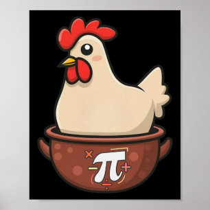 Chicken Pot Pi Funny Pie Day Cartoon Chicken Pot P Poster