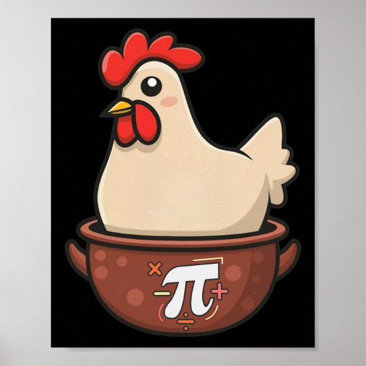 Chicken Pot Pi Funny Pie Day Cartoon Chicken Pot P Poster (Voorkant)