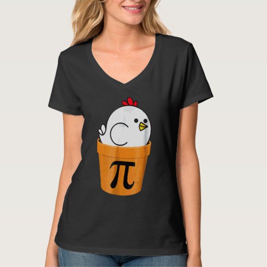 Chicken Pot Pi Funny Wiskunde T-shirt (Voorkant)