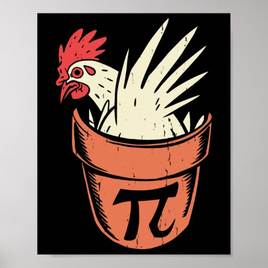 Chicken Pot Pi Funny Wiskunde Teacher Pun Pi Day Poster (Voorkant)