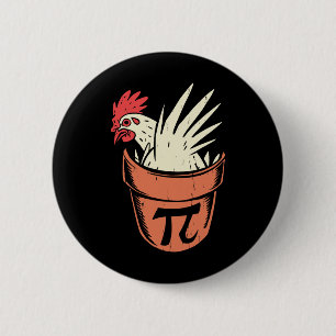 Chicken Pot Pi Funny Wiskunde Teacher Pun Pi Day Ronde Button 5,7 Cm