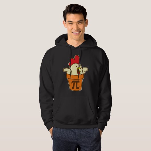 Chicken Pot Pi Geek Pie Mathematics Pun Hoodie (Voorkant volledig)