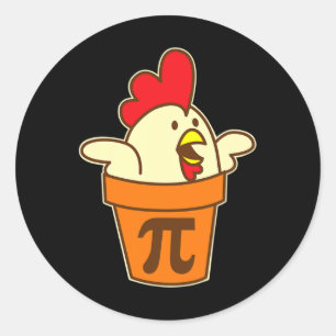 Chicken Pot Pi Geek Pie Wiskunde Pun Grappig Ronde Sticker