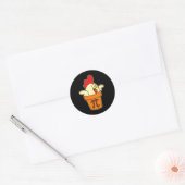 Chicken Pot Pi Geek Pie Wiskunde Pun Grappig Ronde Sticker (Envelop)