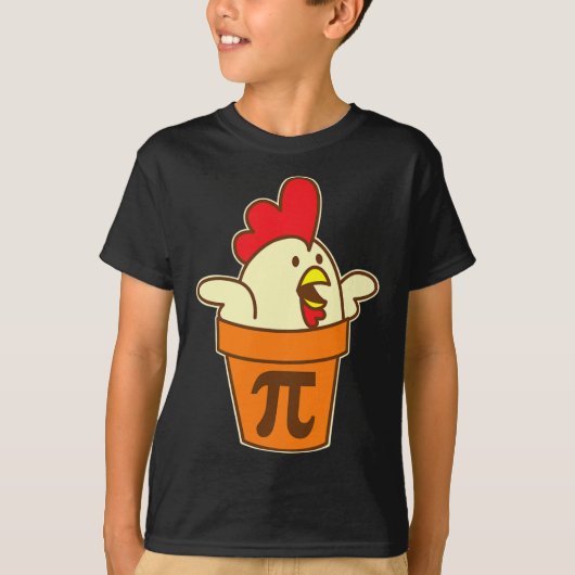 Chicken Pot Pi Geek Pie Wiskunde Pun Grappig T-shirt (Voorkant)