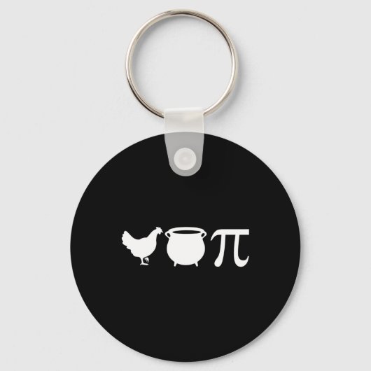Chicken Pot Pi Pi Day  Retro Wiskunde Liefhebber Sleutelhanger (Voorkant)