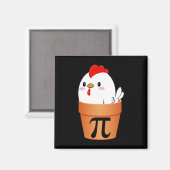 Chicken Pot Pi Pi Day Retro Wiskunde Lover 1 Magneet (Voorkant / Achterkant)