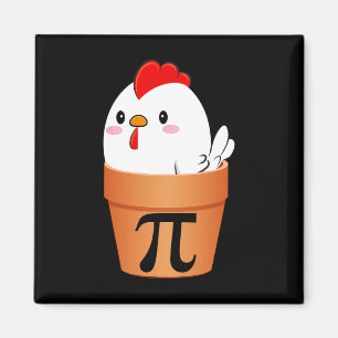 Chicken Pot Pi Pi Day Retro Wiskunde Lover 1 Magneet