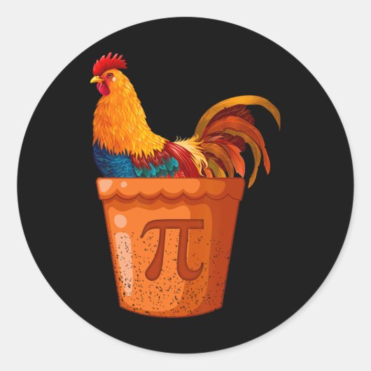 Chicken Pot Pi - Wiskunde Teacher - Wiskunde Humor Ronde Sticker (Voorkant)