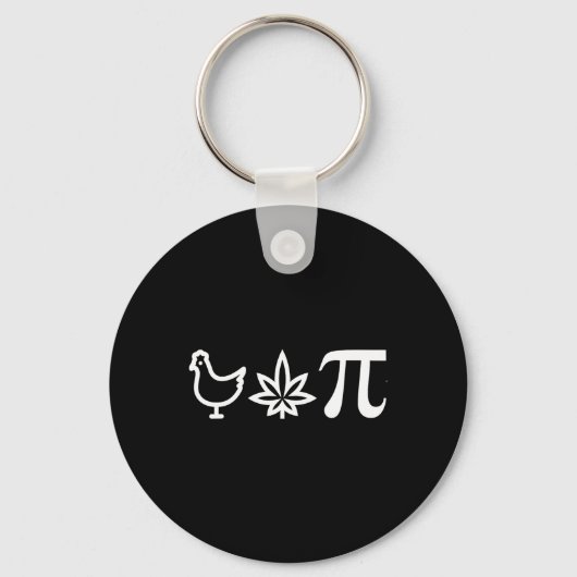 Chicken Pot Pie Day Weed Pun Wiskunde Numbers maar Sleutelhanger (Voorkant)