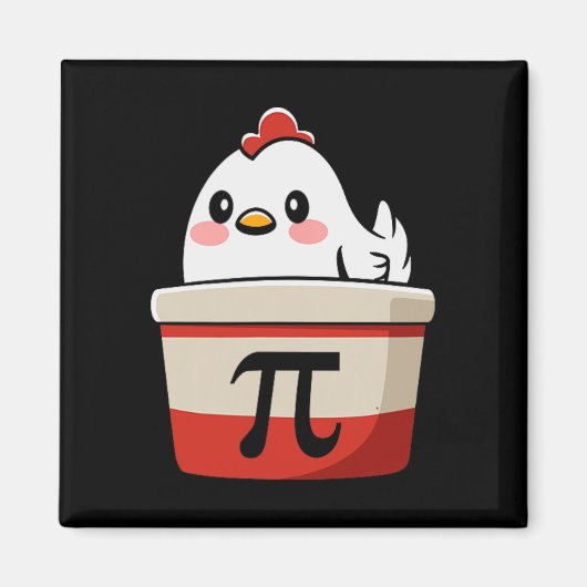 Chicken Pot Pie Funny Wiskunde Lover Pun Pi Day St Magneet (Voorkant)