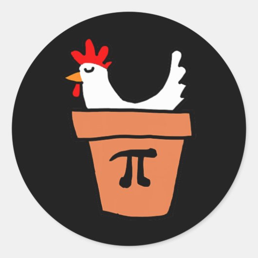 Chicken Pot Pie Funny Wiskunde Lover Pun Pi Day St Ronde Sticker (Voorkant)
