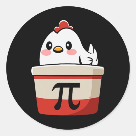 Chicken Pot Pie Funny Wiskunde Lover Pun Pi Day St Ronde Sticker (Voorkant)