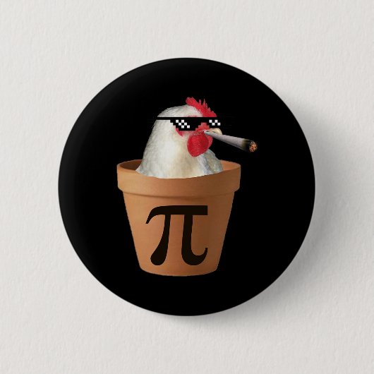 Chicken Pot Pie Funny Wiskunde Pi Dag Ronde Button 5,7 Cm (Voorkant)