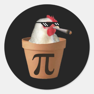 Chicken Pot Pie Funny Wiskunde Pi Dag Ronde Sticker