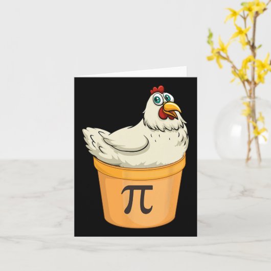 Chicken Pot Pie Funny Wiskunde Pun Chicken Pot Pi Kaart (Gele Bloem)