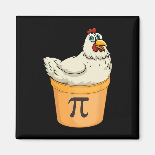 Chicken Pot Pie Funny Wiskunde Pun Chicken Pot Pi Magneet (Voorkant)