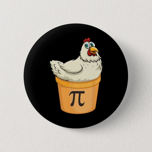 Chicken Pot Pie Funny Wiskunde Pun Chicken Pot Pi Ronde Button 5,7 Cm (Voorkant)