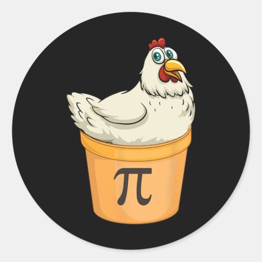 Chicken Pot Pie Funny Wiskunde Pun Chicken Pot Pi Ronde Sticker (Voorkant)