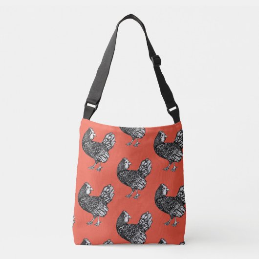 Chicken Print Handbag Crossbody Tas (Voorkant)