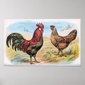Chicken Print Rooster en Hen (Voorkant)