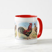  Chicken Print Rooster en Hen Mok (Voorkant rechts)