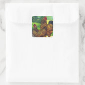  Chicken Print Vierkante Sticker (Tas)