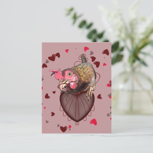 Chicken Pulling Heartstrings Briefkaart (Staand voorkant)