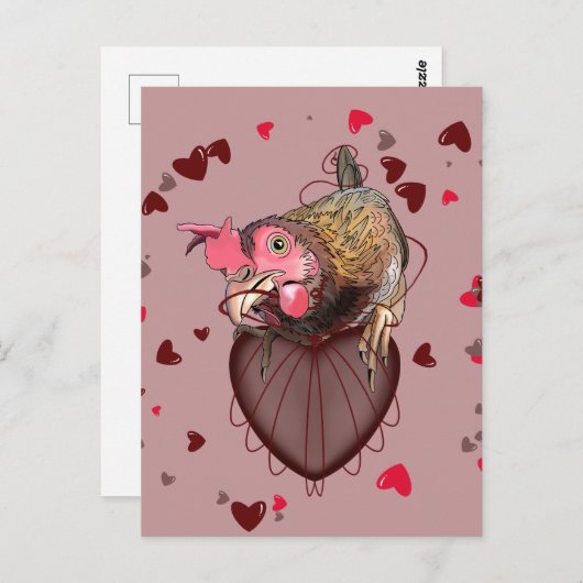 Chicken Pulling Heartstrings Briefkaart (Voorkant / Achterkant)