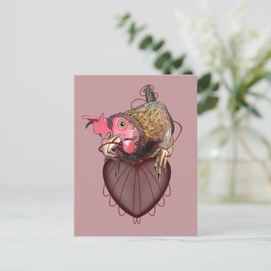 Chicken Pulling Heartstrings Briefkaart (Staand voorkant)