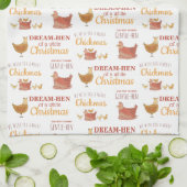 Chicken Puns Kerstmis Theedoek (Gevouwen)