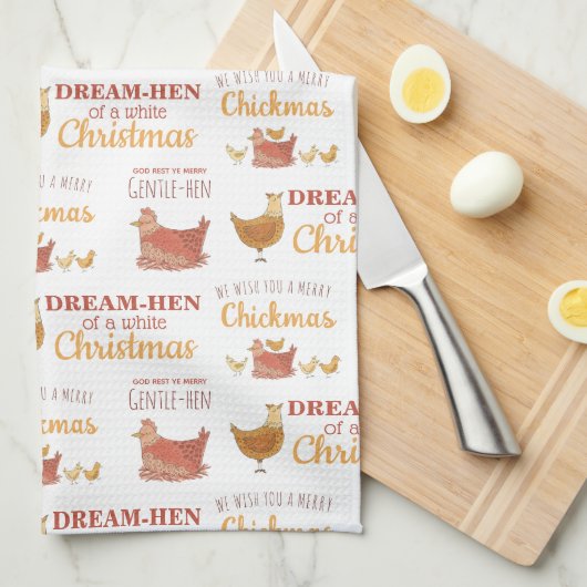 Chicken Puns Kerstmis Theedoek (Quarter Fold)