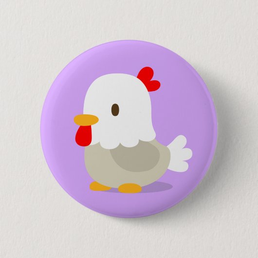chicken : purple : pins ronde button 5,7 cm (Voorkant)