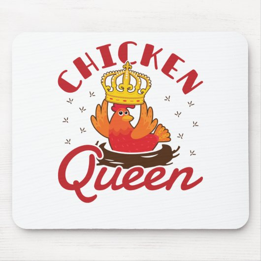 Chicken Queen Women Ladies Hen Farm Farmer Muismat (Voorkant)