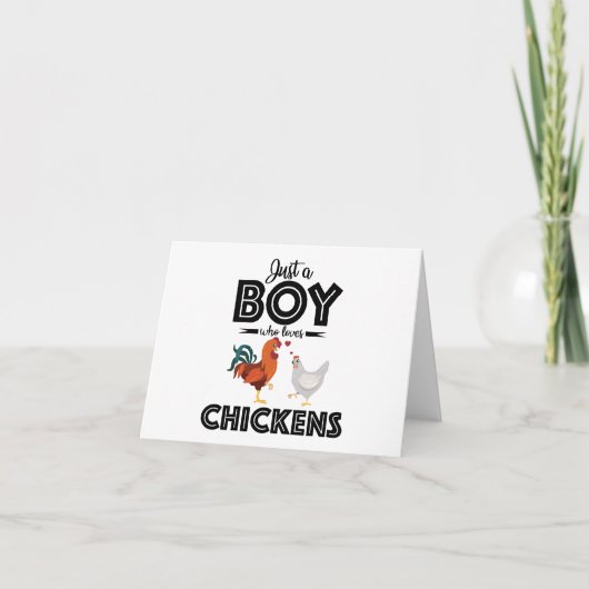 Chicken Quote: Gewoon een jongen die van blanco ki Kaart (Voorkant)