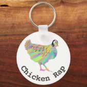 Chicken Rap Funny Meat Free Vegan Music Hen Humor Sleutelhanger (Voorkant)