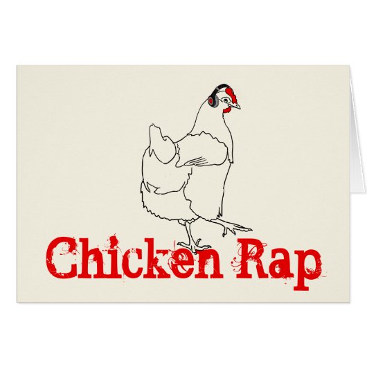 Chicken Rap Funny Music Dansende Animal Art Drawin (Voorkant Horizontaal)