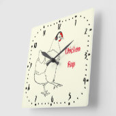 Chicken Rap Funny Music Meat Free Vegan Art Pun Vierkante Klok (Hoek)